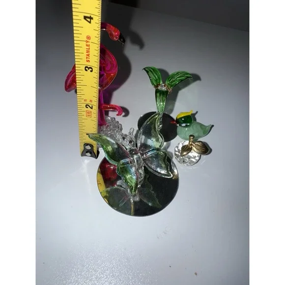 Hand Blown Art Glass Flamingo Duck Palm‎ Tree Butterfly Apple Vintage